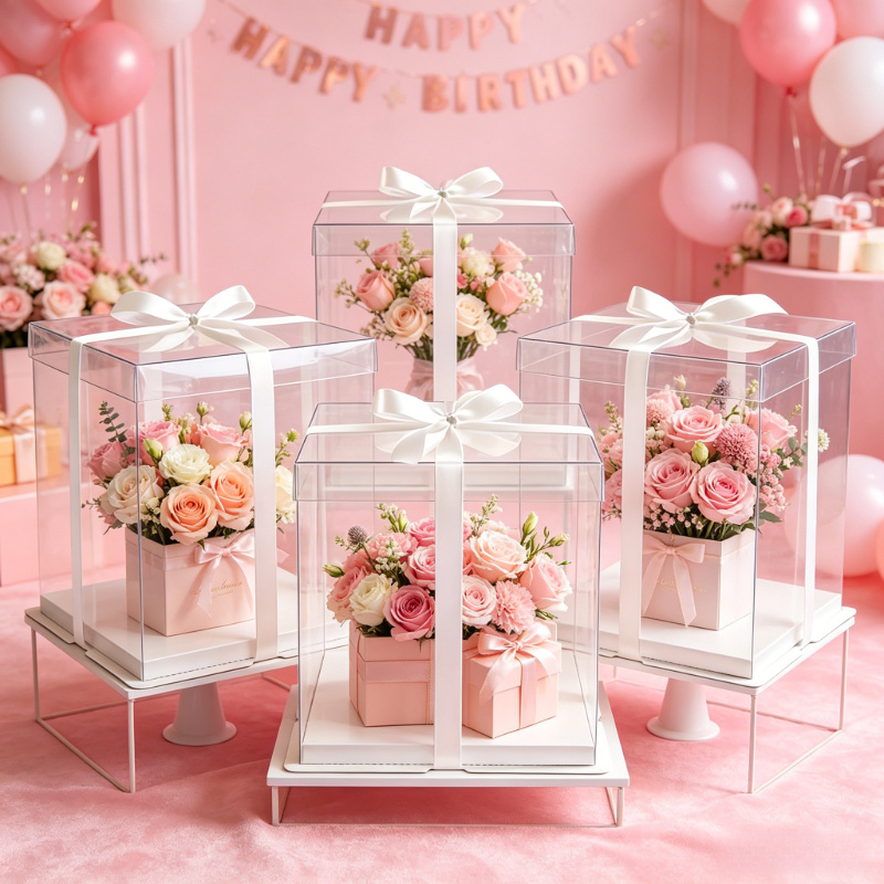 Wedding Cake Supply - Cajas Transparentes para Pasteles, Cajas Grandes